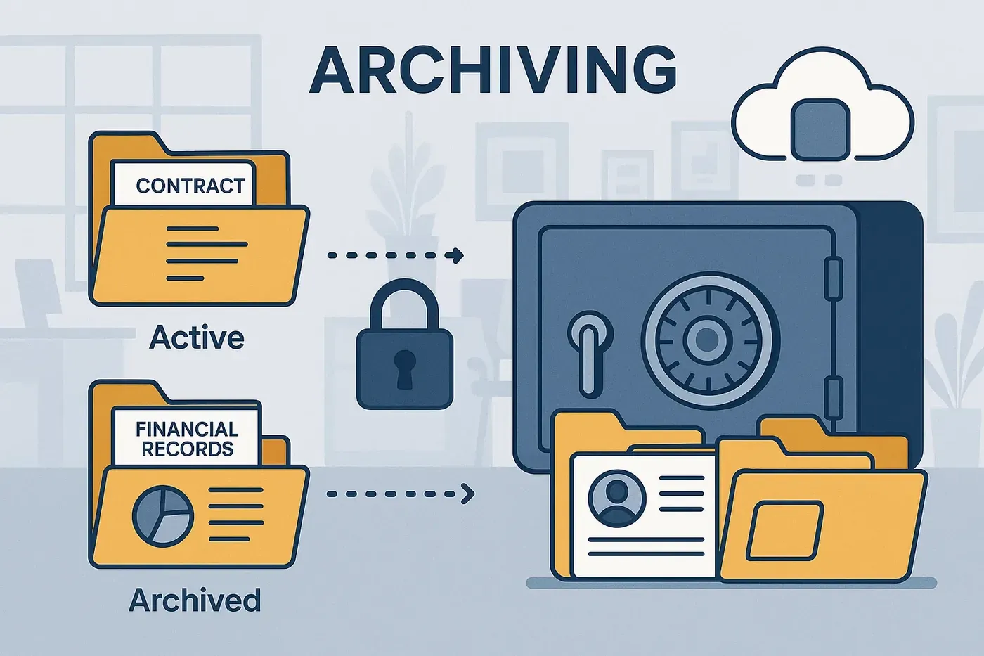 Active documents such as contracts moved into a secure archive